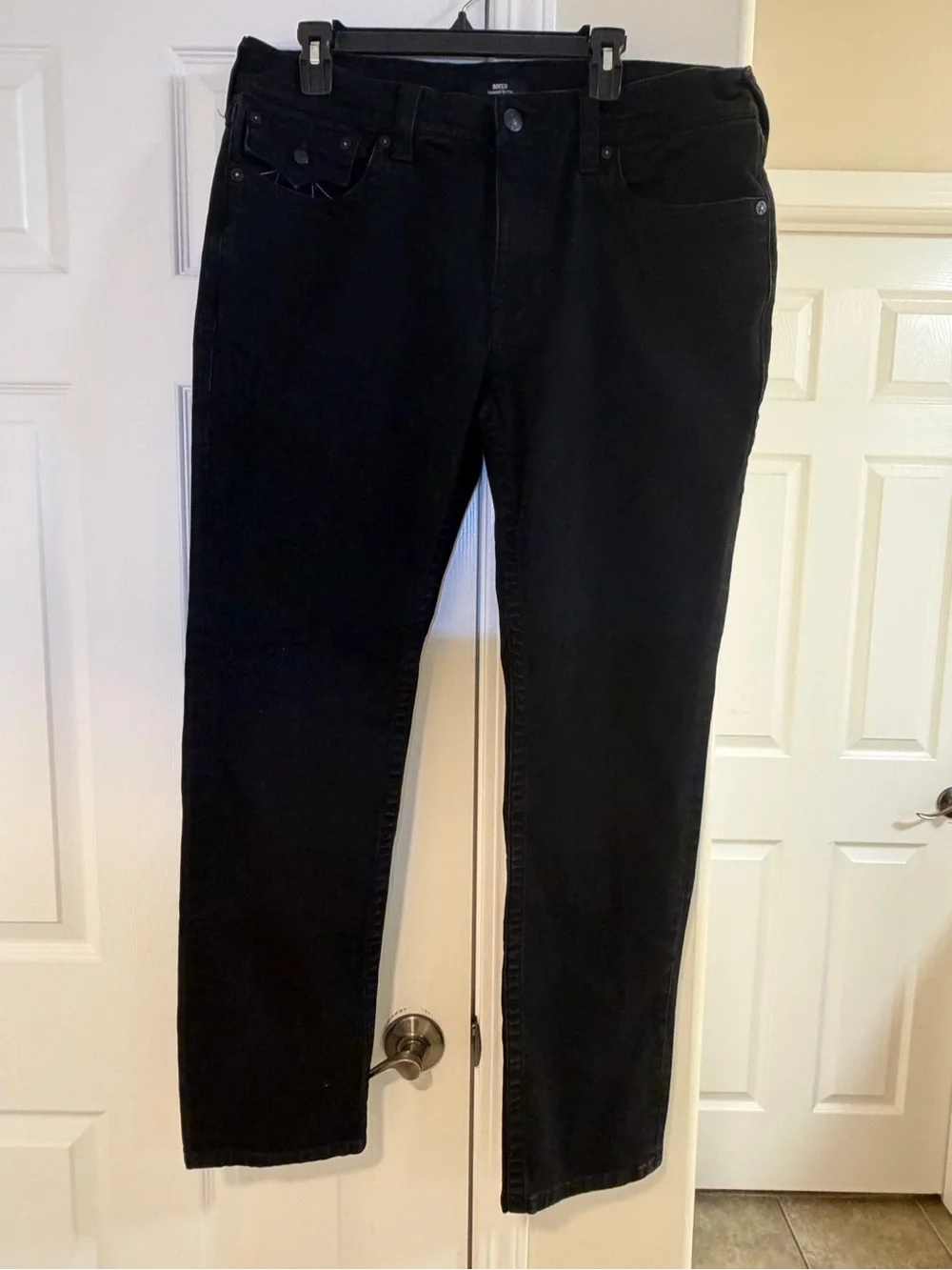 True Religion Men’s Rocco Relaxed Skinny Jeans in Black